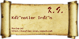 Künstler Irén névjegykártya